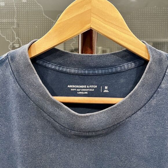 Abercrombie & Fitch - Soft Essentials Long Line T-shirt Raw Hem Medium - Indigo - Picture 3 of 7